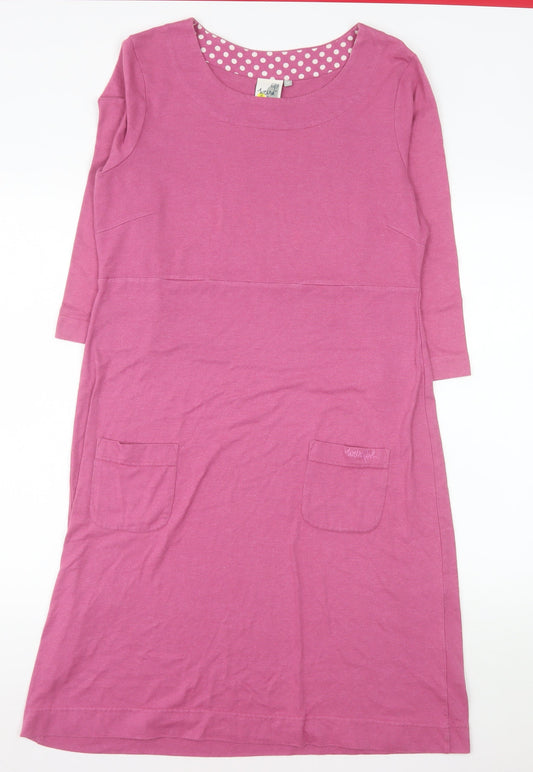 Weird Fish Womens Pink Size 14 Shift Knee Length Dress