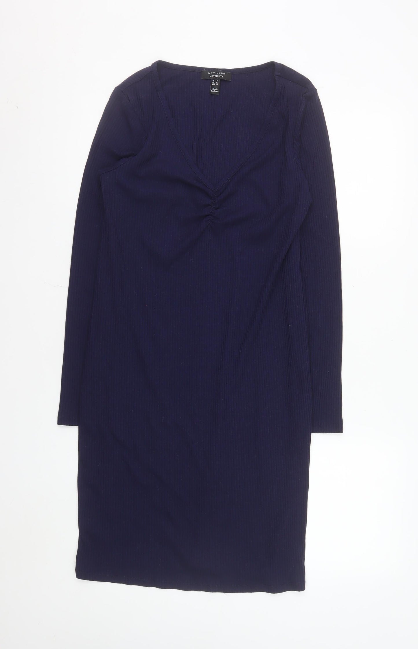 New Look Women Blue Maternity Size 14 Bodycon Long Sleeve Dress