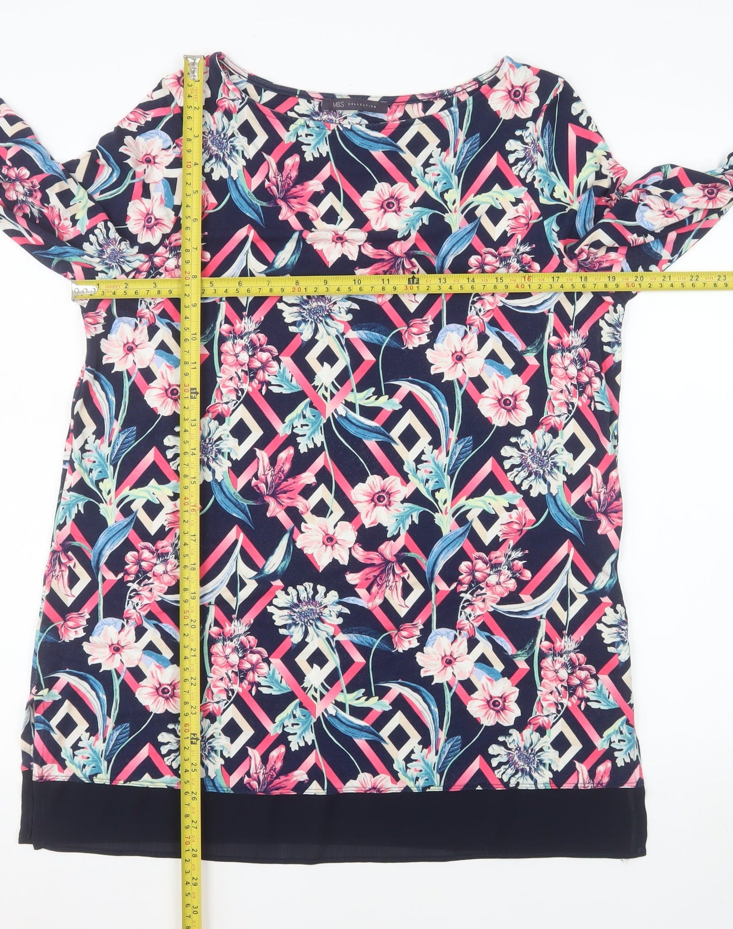 Marks and Spencer Women Multicoloured Floral Shift Dress Size 14