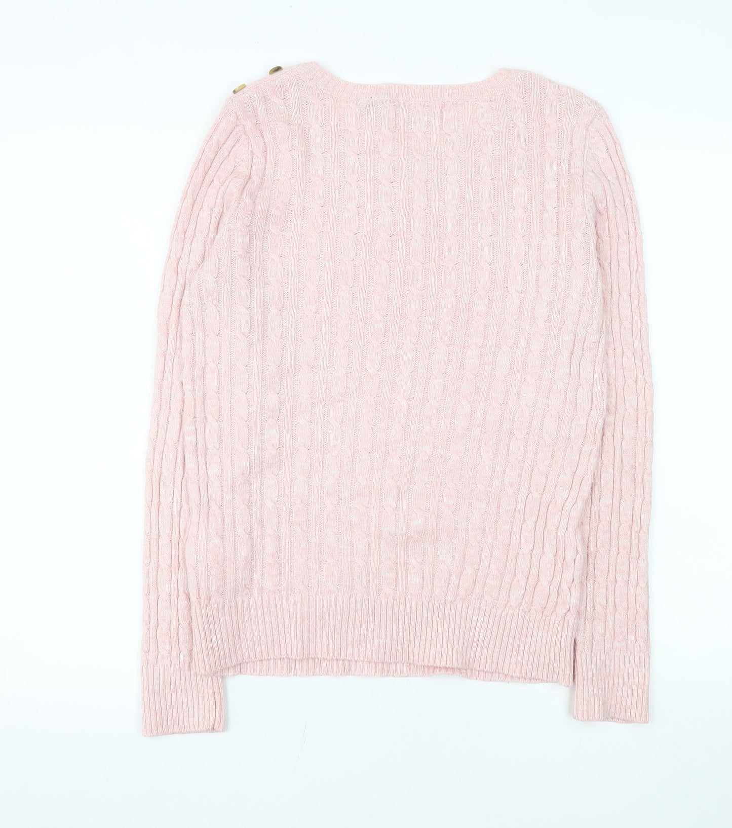 Superdry Womens Pink Cable Knit Pullover Jumper Size 10