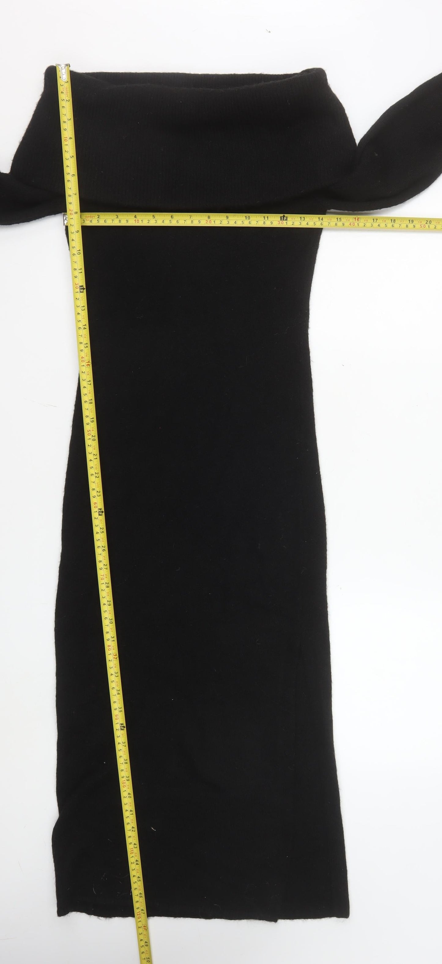 H&M Women’s Black Off Shoulder Knit Bodycon Midi Dress XS