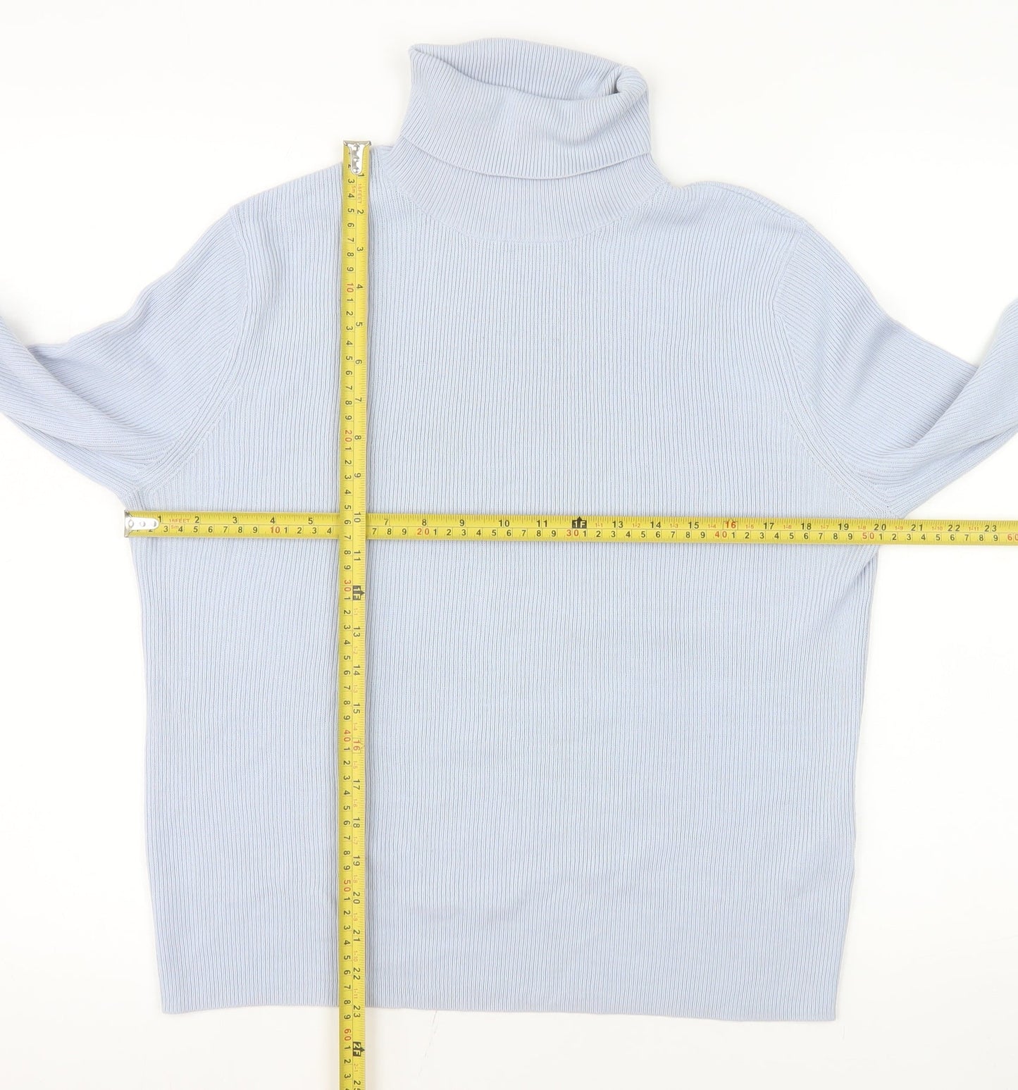 Collusion Women Blue Roll Neck Long Sleeve Acrylic Jumper Size 20