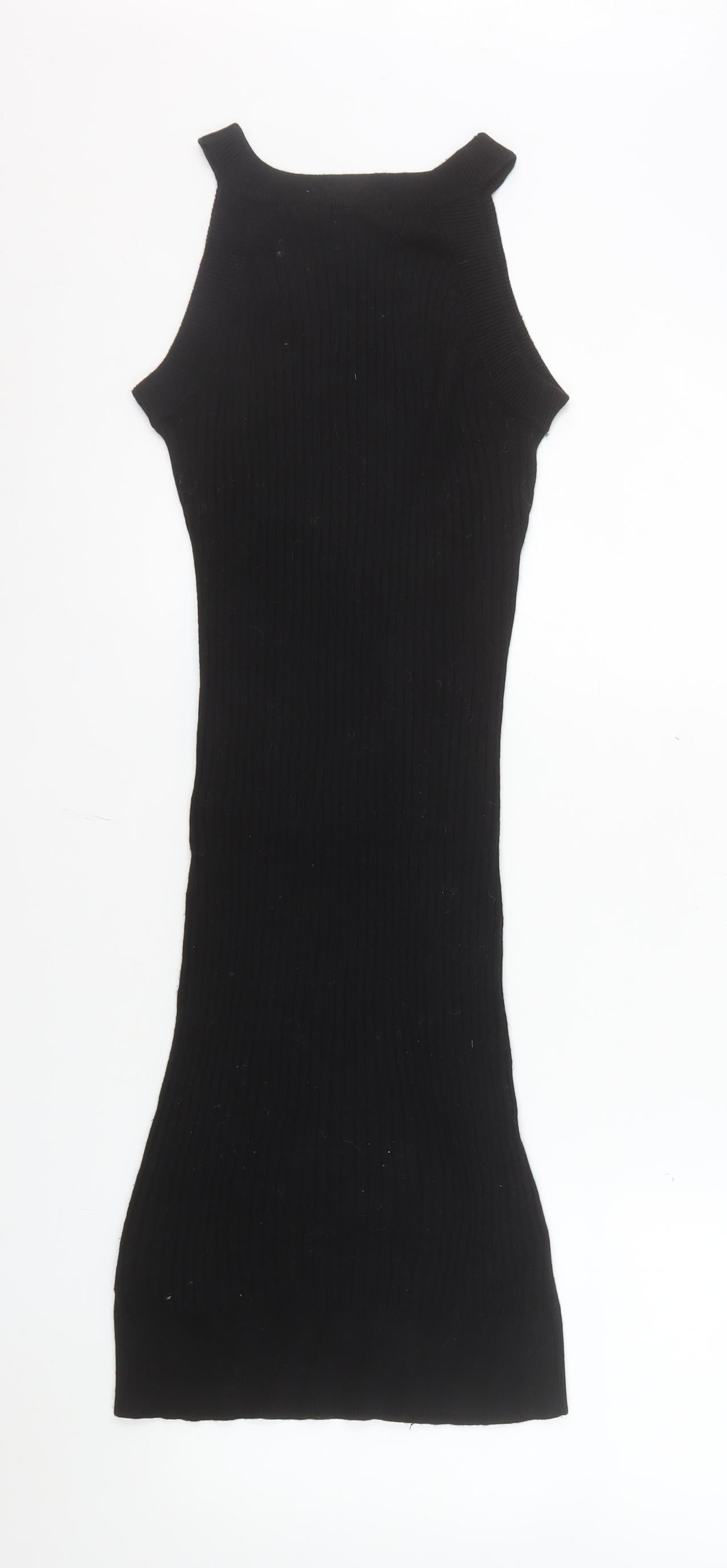 Brave Soul Women's Black Midi Bodycon Sleeveless Knit Dress M