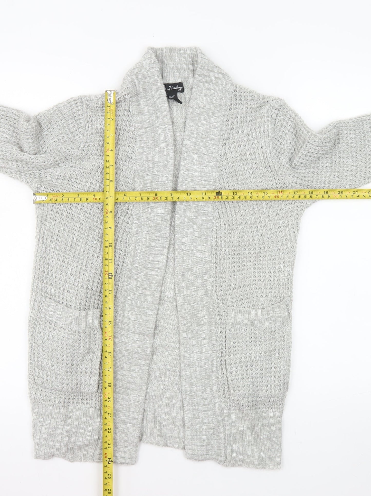 Urban Heritage Women's Grey Chunky Knit Cardigan Size M