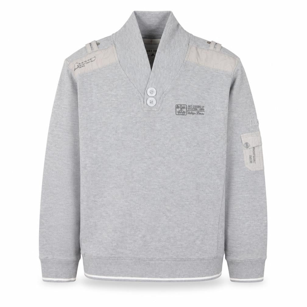 Lee Cooper Men's Grey Henley Sweatshirt Large