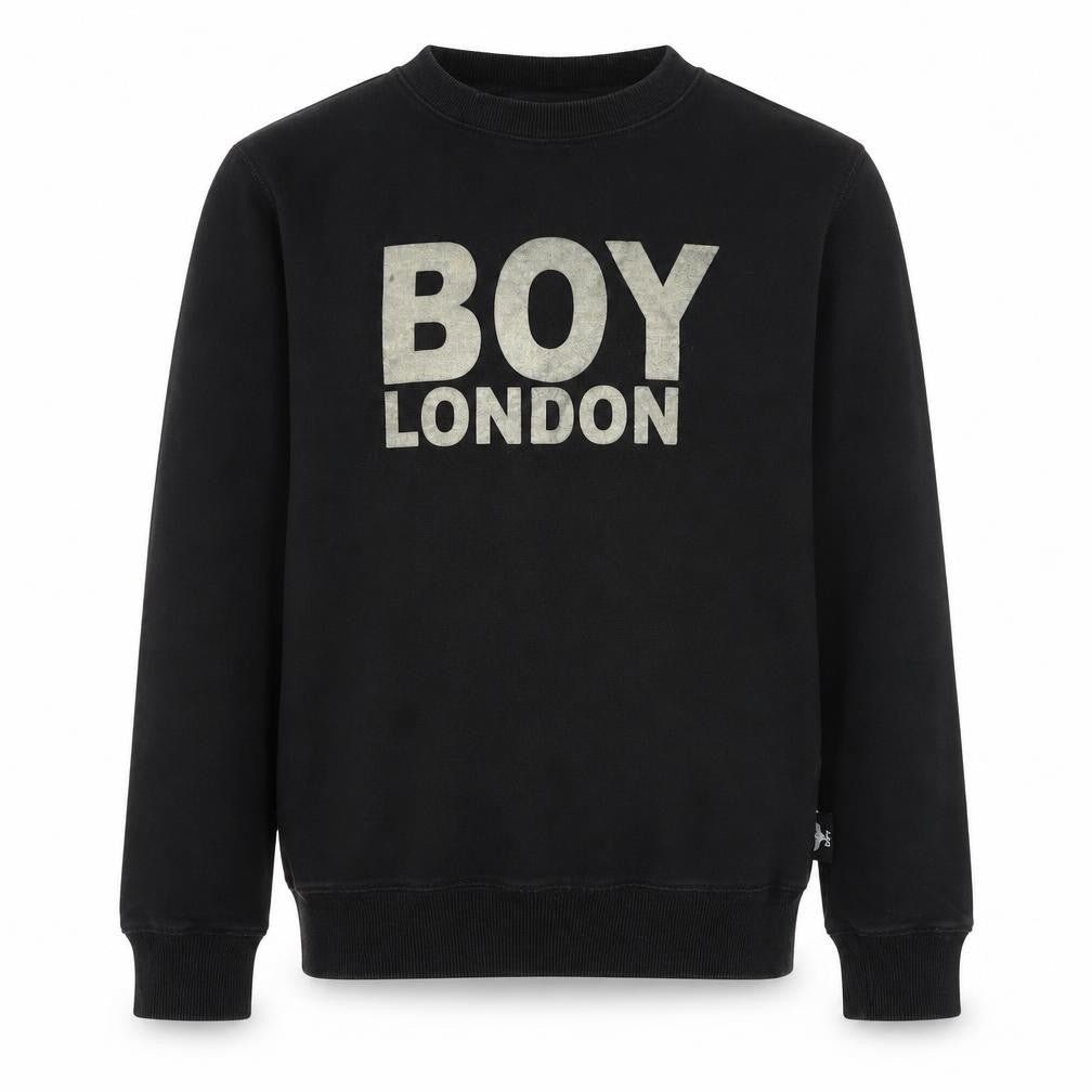 BOY London Boys Black Sweatshirt 11-12 Years Logo Print Crew Neck