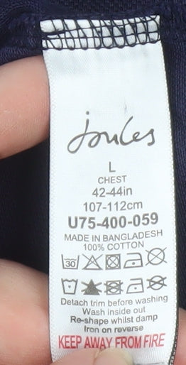 Joules Men's Blue Cotton Polo Shirt Size L Regular Fit