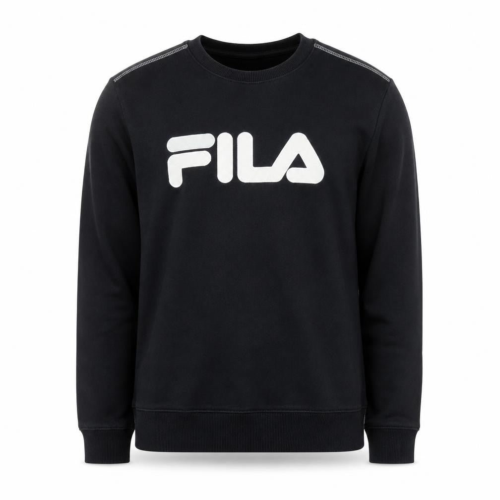 Fila Mens Black Crew Neck Pullover Sweatshirt Size S