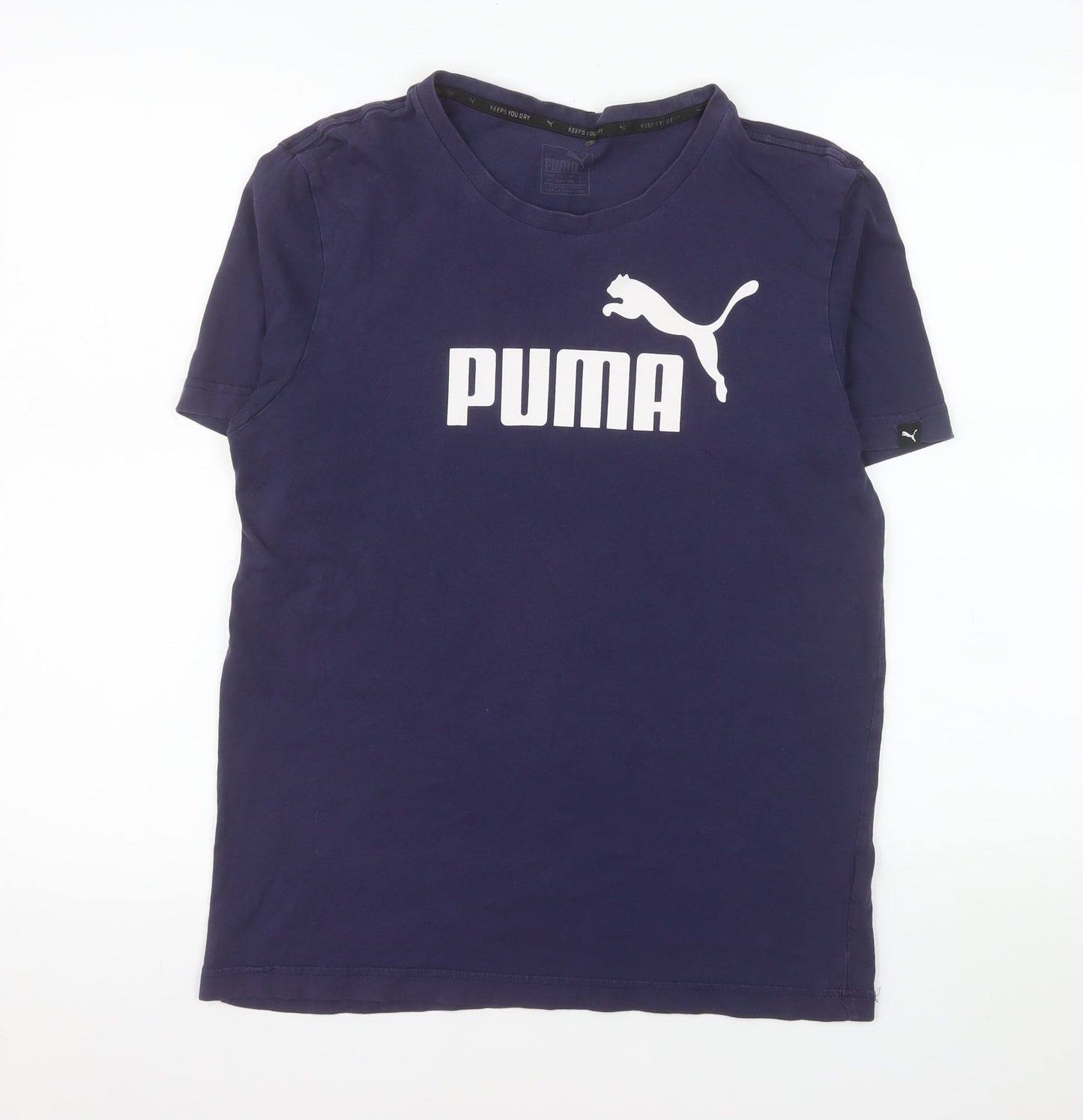 Puma Men's Navy Blue Cotton Crew Neck Short Sleeve T-Shirt M