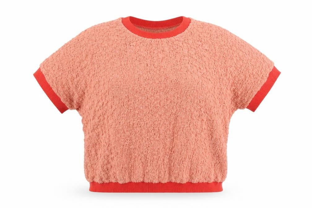 Gallery Women Coral Textured Pullover Sweatshirt XL Relaxed Fit