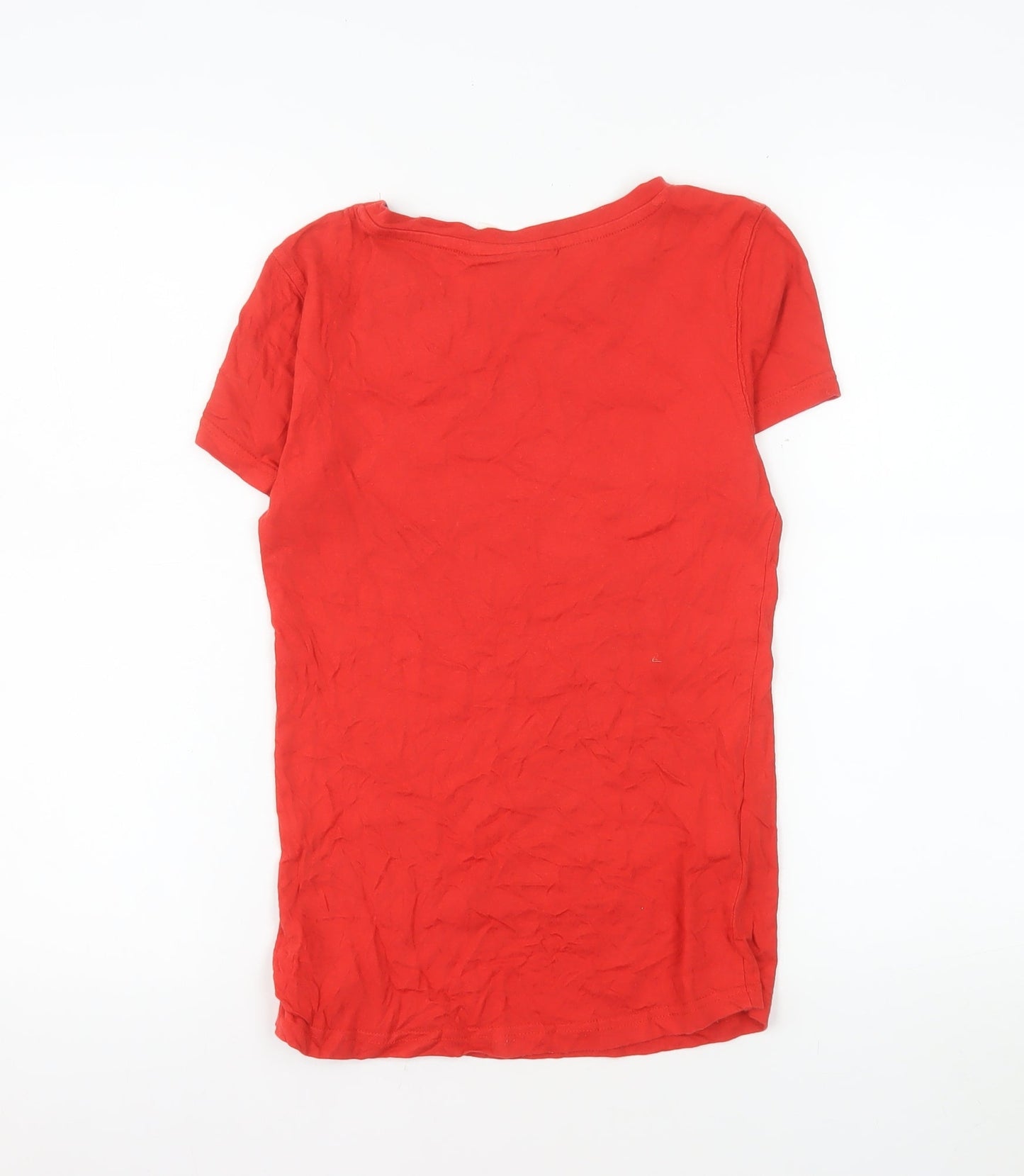 Wonder Woman Women's Red Cotton Short Sleeve Crew Neck T-Shirt Size 8