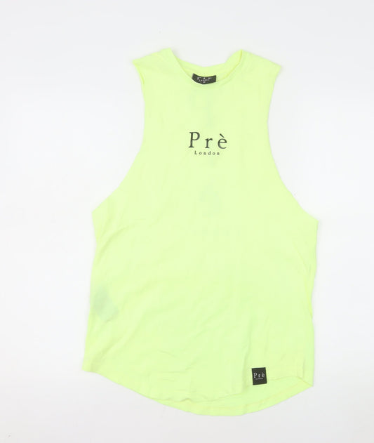 Prè London Men's Yellow XS Sleeveless Cotton Tank Top