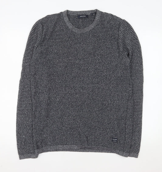 Jack & Jones Men's Grey Knit Cotton Pullover Sweatshirt L