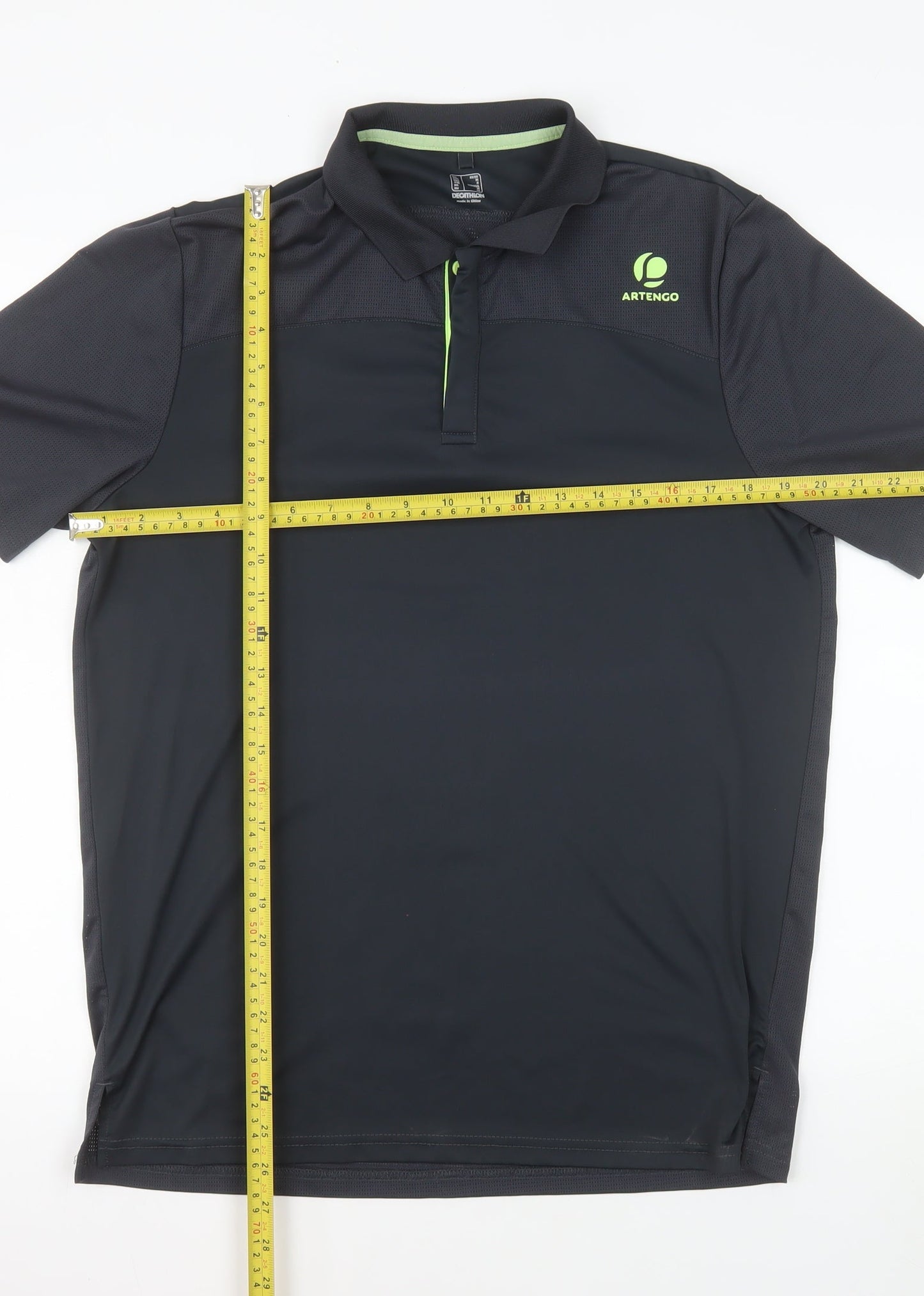 Artengo by Decathlon Men's Black Polo Tennis Shirt Size M Quick Dry