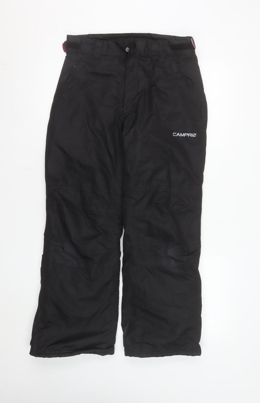 Campri Women’s Black Snow Pants Size 8 Waterproof Insulated Ski Trousers