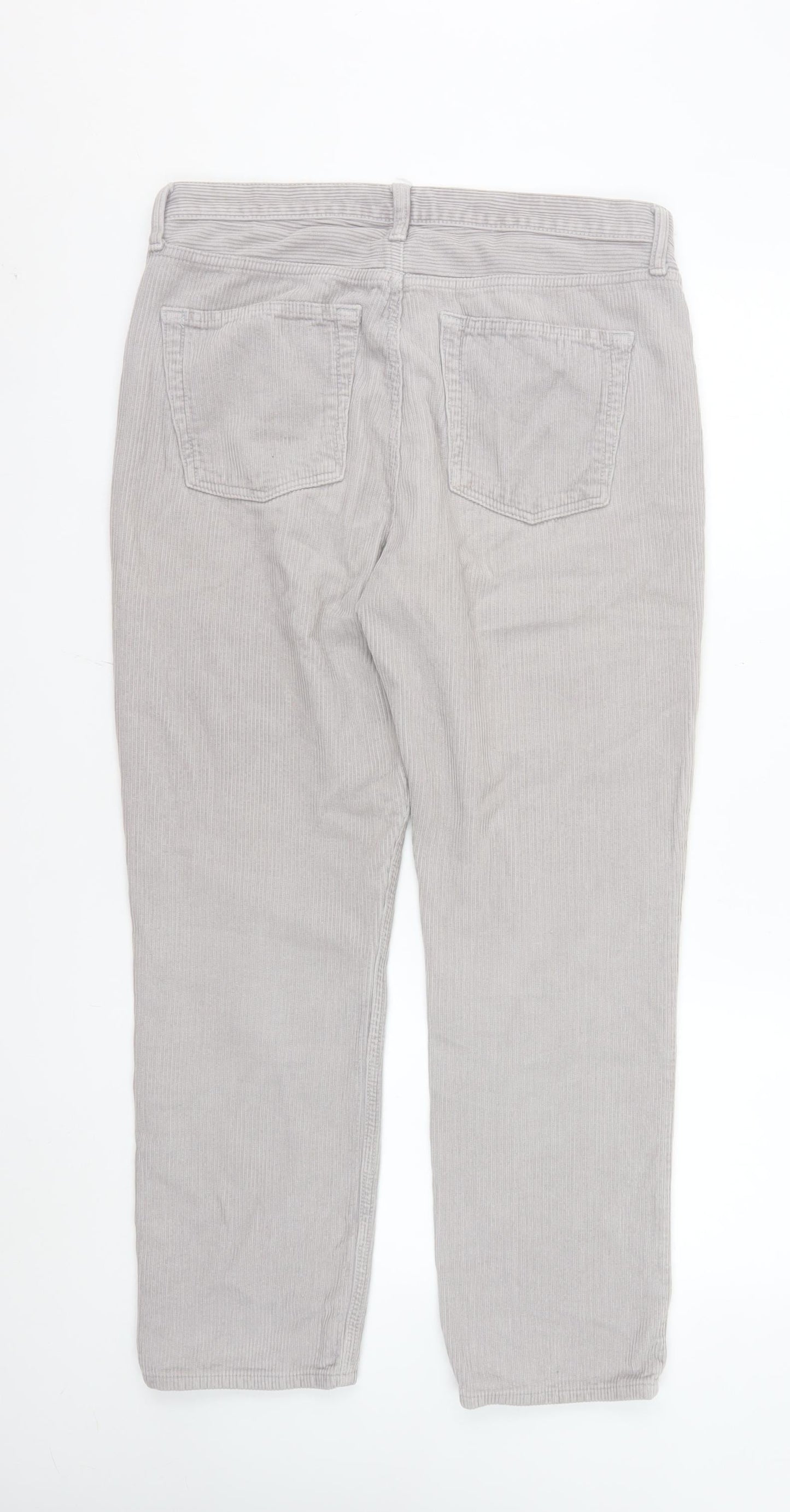 Topshop Women’s Grey Corduroy Chino Trousers Size 12 Regular