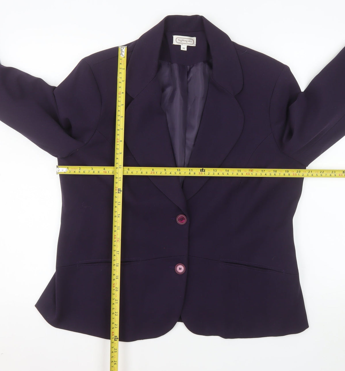 Nightingales Women's Purple Single-Breasted Blazer Size 16