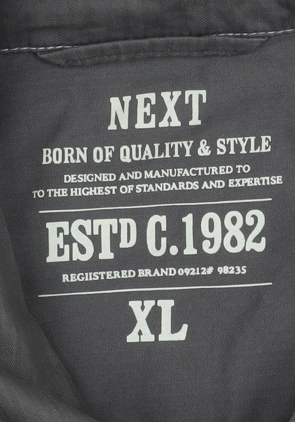 Next Men's Grey Cotton Full Zip Casual Jacket XL
