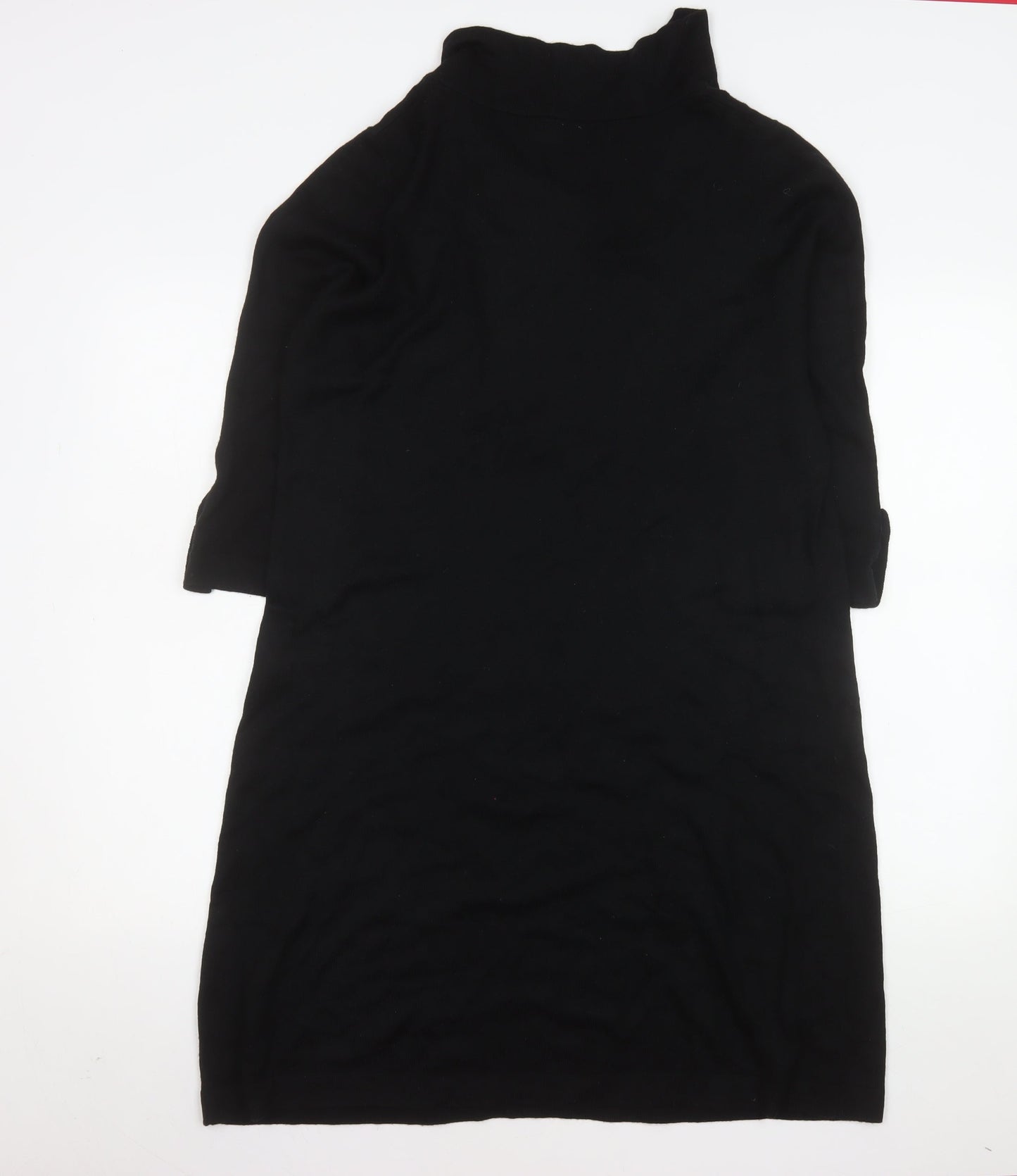 Wallis Women's Black Knit Cowl Neck Shift Dress Size L
