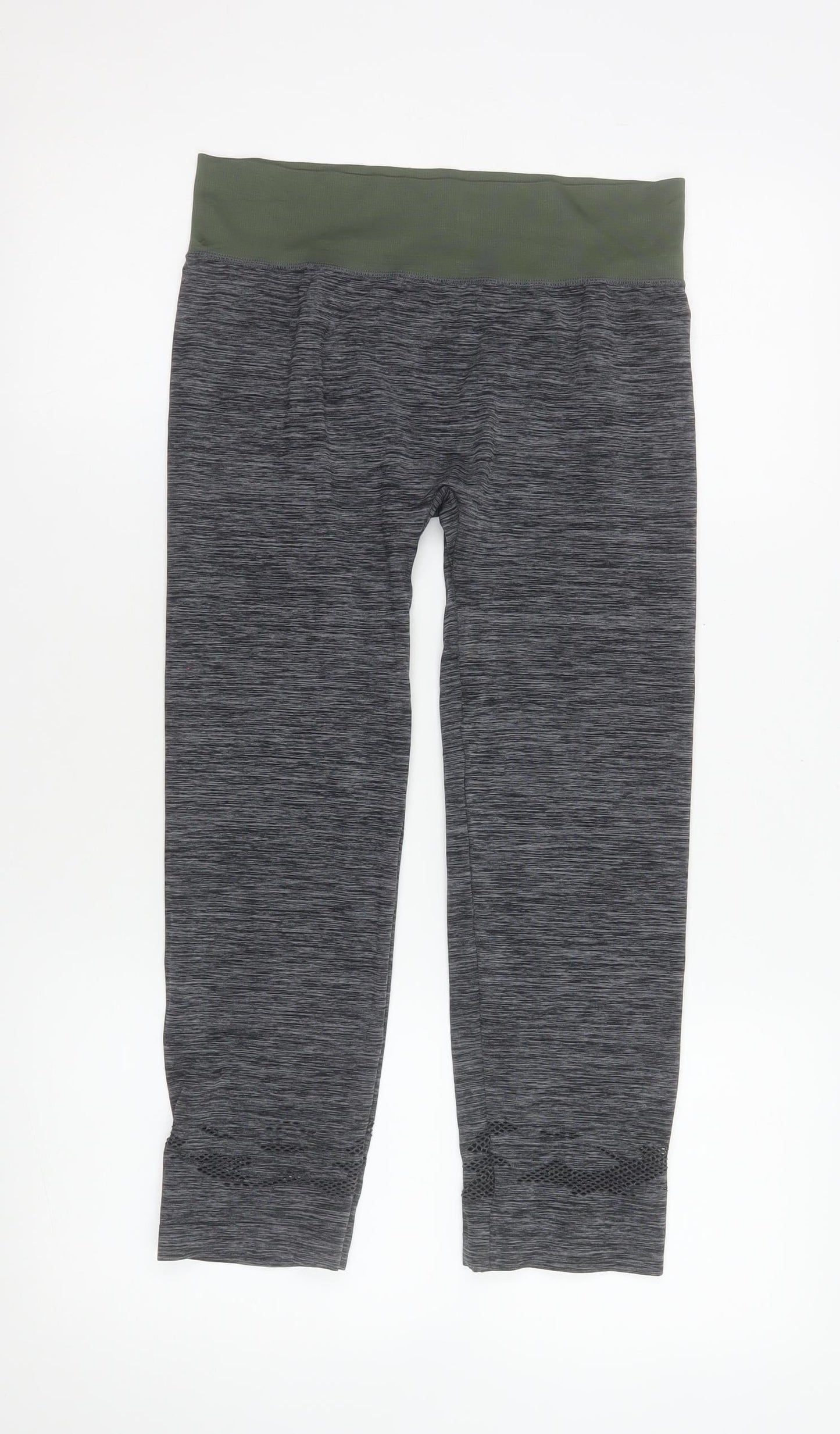 Primark Women Grey Workout Leggings Size 14-16 Seamless Capri Yoga
