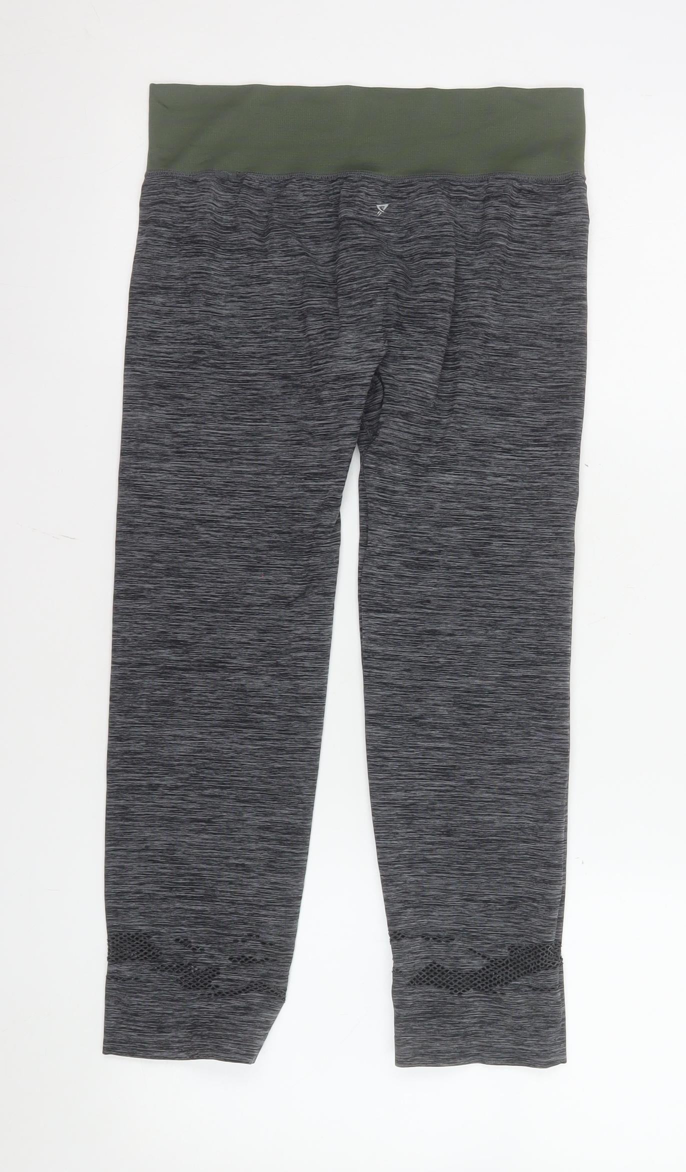 Primark Women Grey Workout Leggings Size 14-16 Seamless Capri Yoga