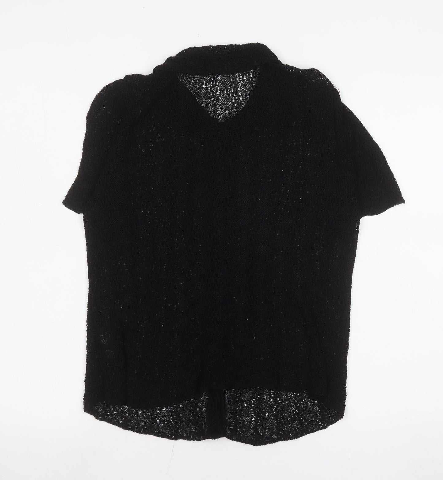 Marks and Spencer Women’s Black Viscose Knit Button-Up Top Size 12