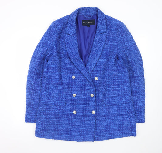French Connection Women's Blue Tweed Blazer XL Classic Business Jacket