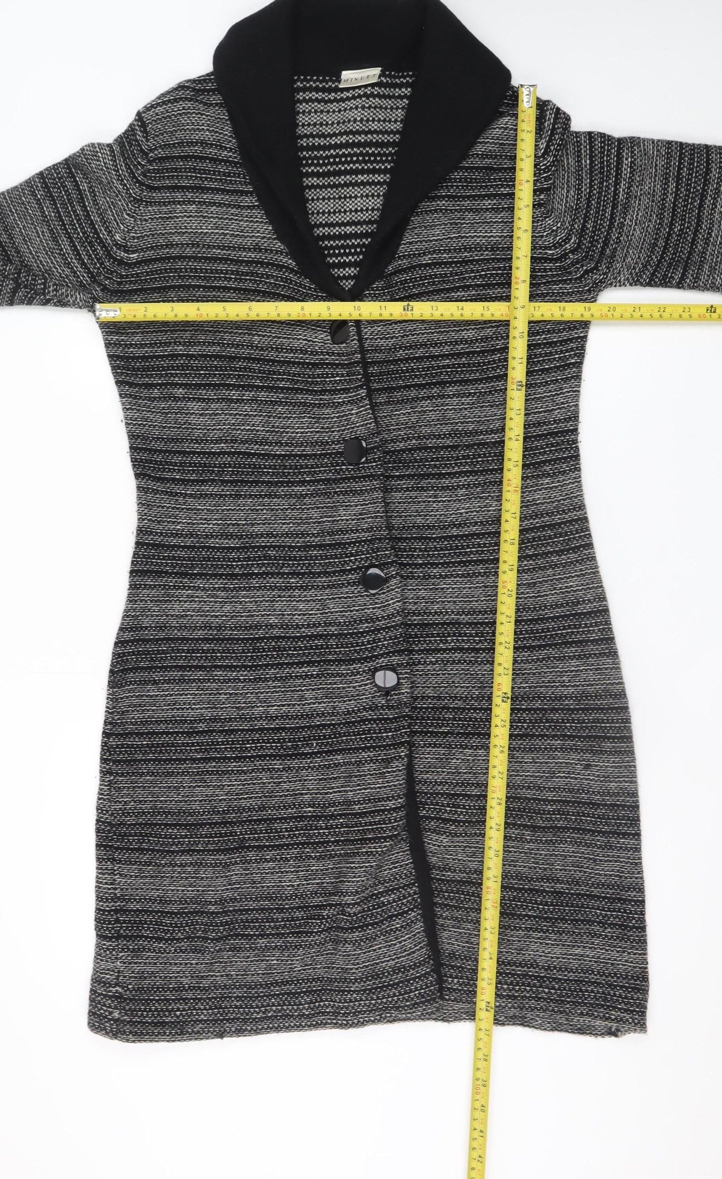 Minuet Womens Grey Wool Angora Blend Mid-Length Coatigan Size 14