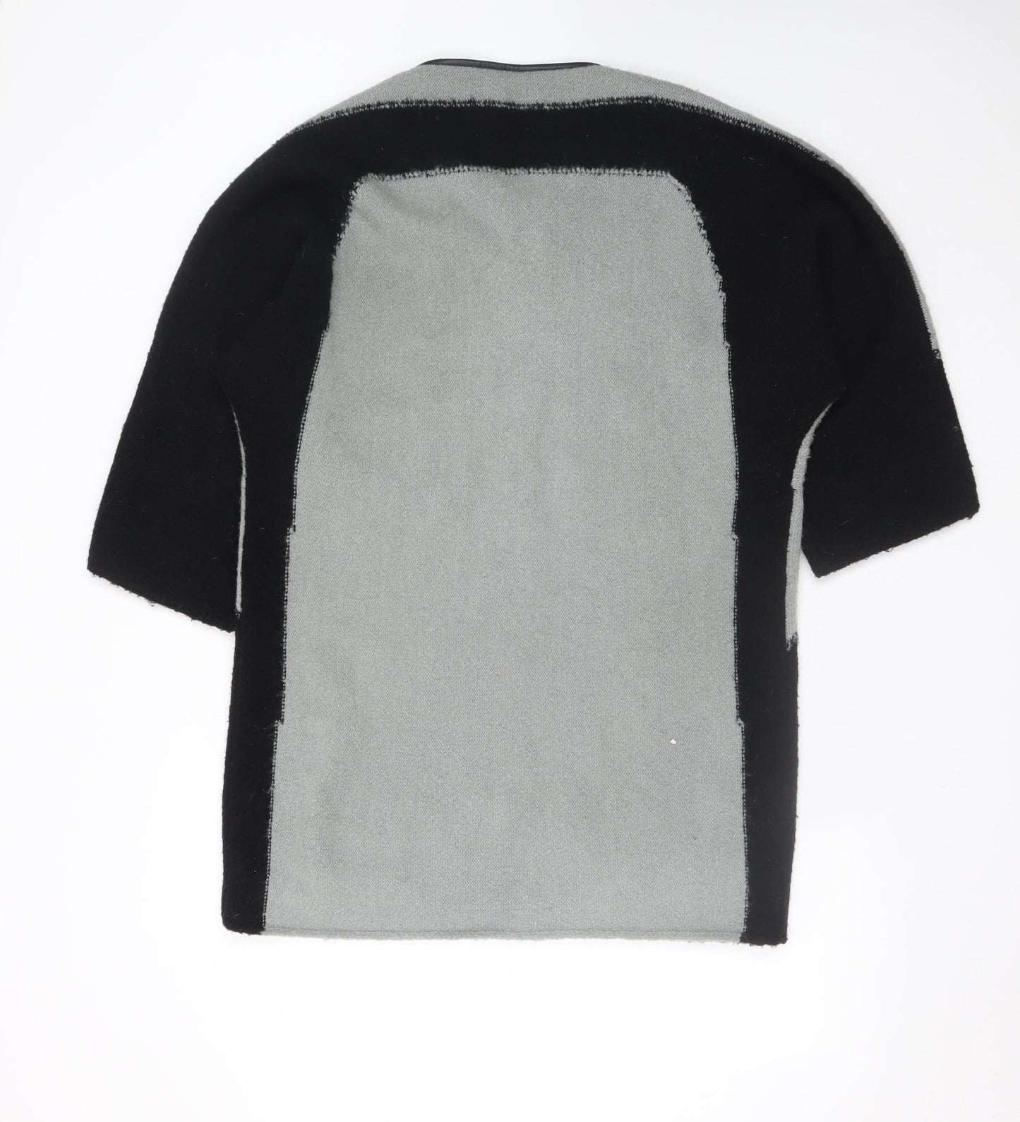 Alice Collins Women Black Grey Size 16 Full Zip Knit Jumper
