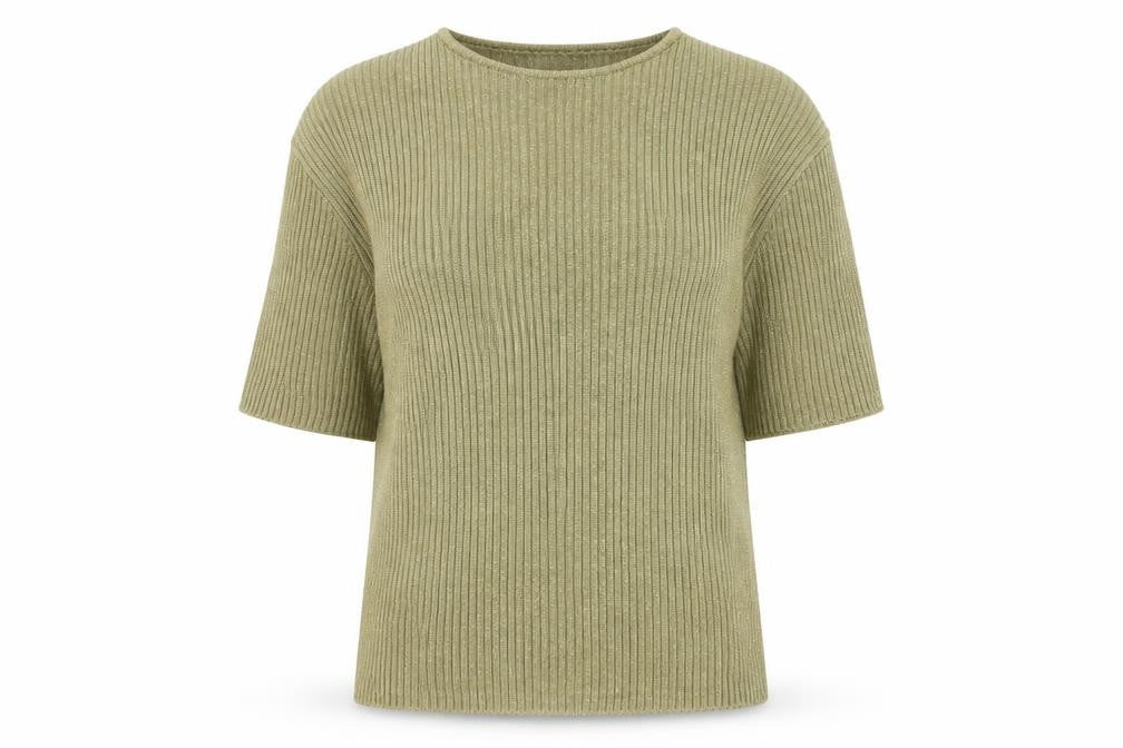Paramour Collection Women's Beige Knit Short Sleeve Pullover Jumper M