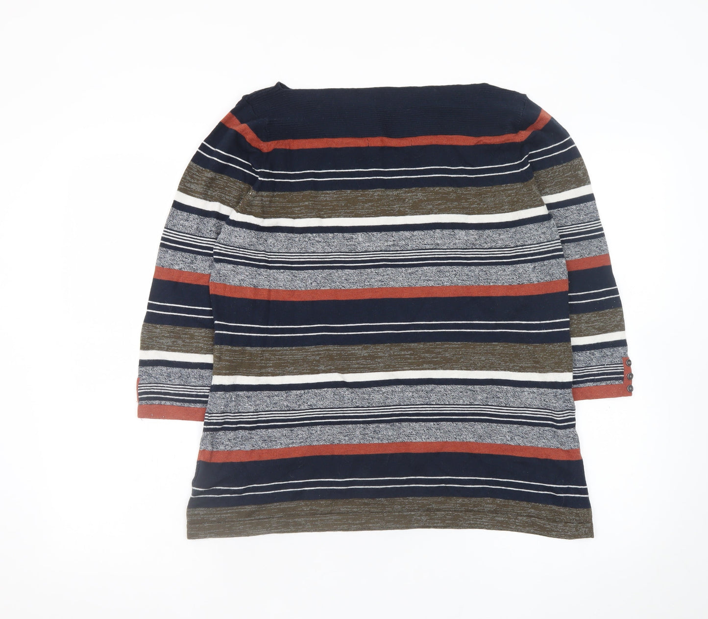 Next Women’s Multicoloured Striped Boat Neck 3/4 Sleeve Jumper Size 18