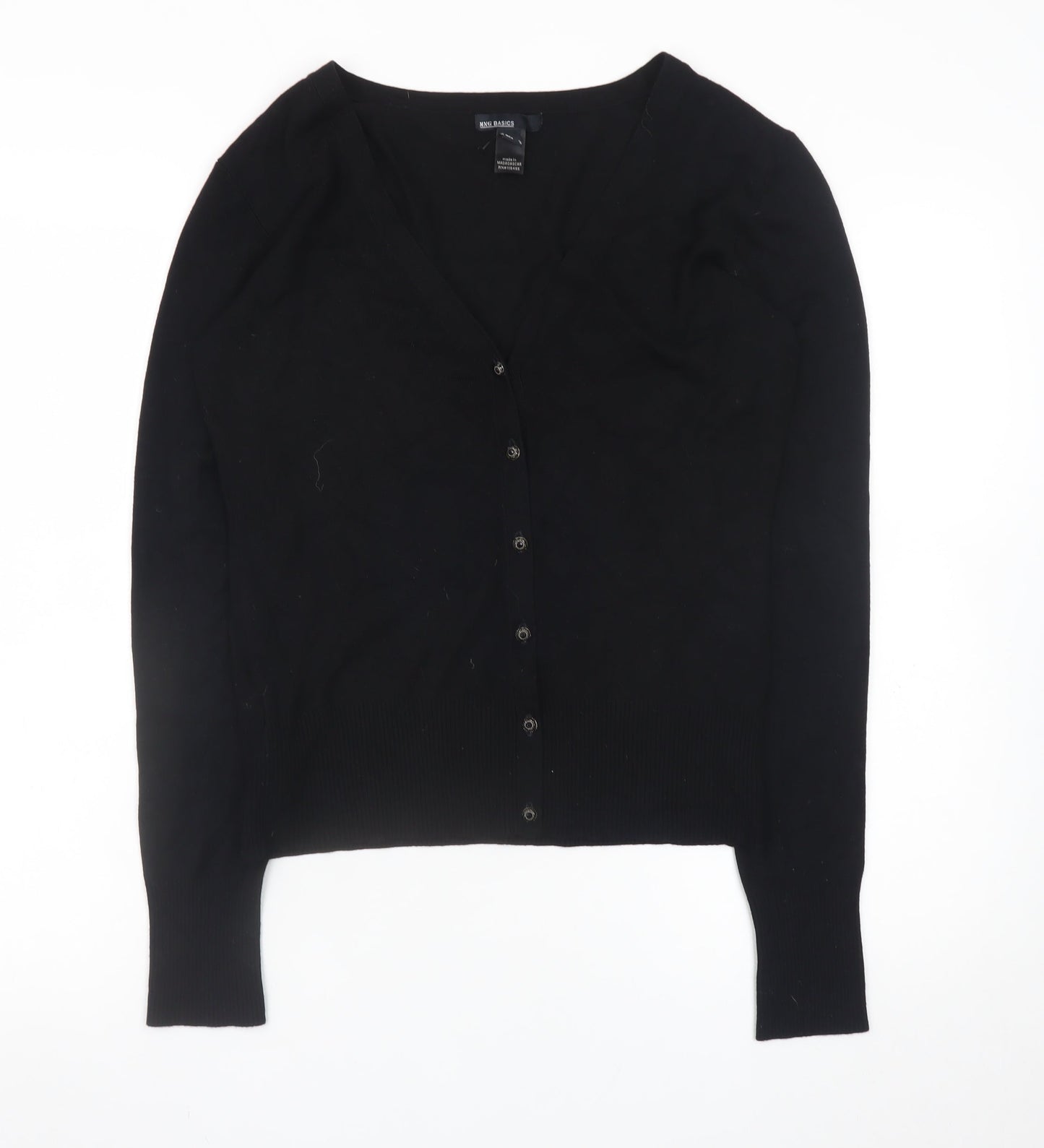 MNG Basics Women's Black V-Neck Button Cardigan Size 14