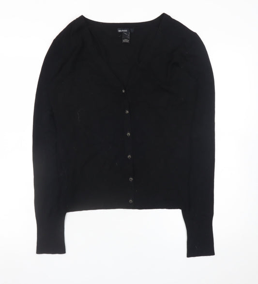 MNG Basics Women's Black V-Neck Button Cardigan Size 14