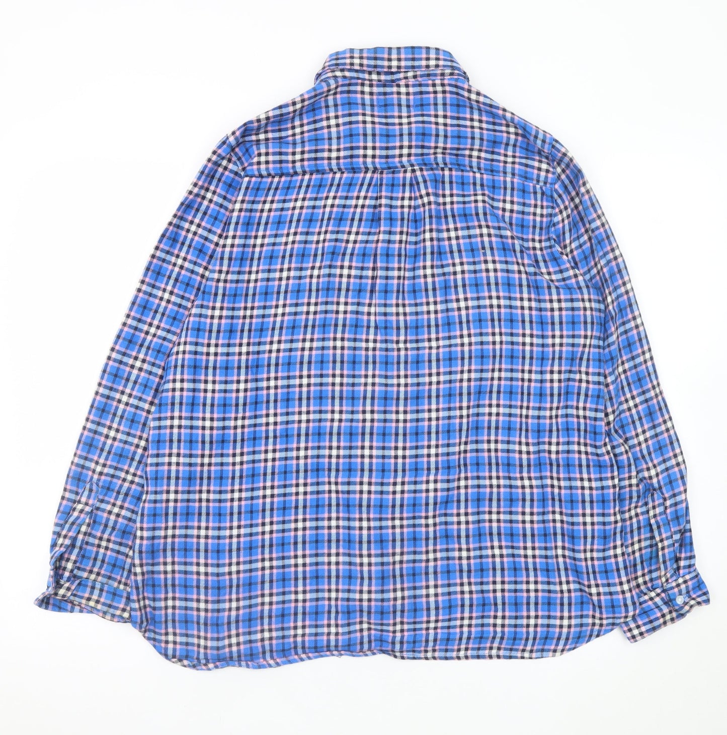 Gap Women’s Blue Plaid Flannel Button-Up Shirt Size L