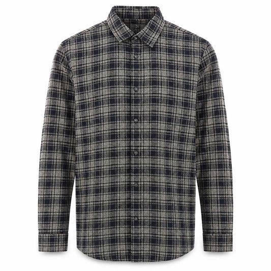 River Island Men's Grey Check Flannel Button-Up Shirt Size L
