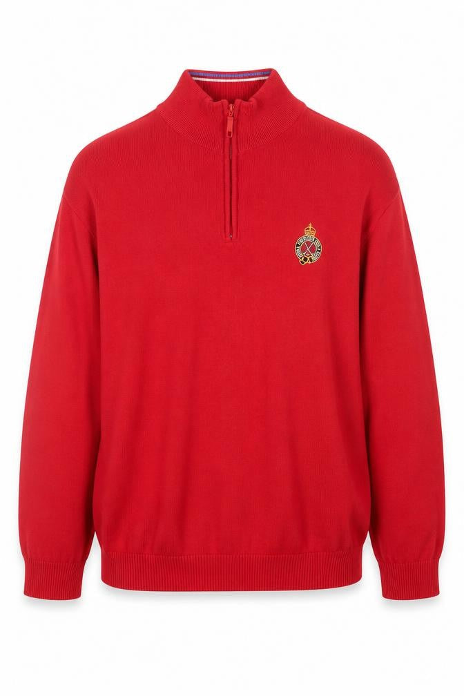Murray Golf Men's Red 2XL Cotton 1/2 Zip High Neck Jumper