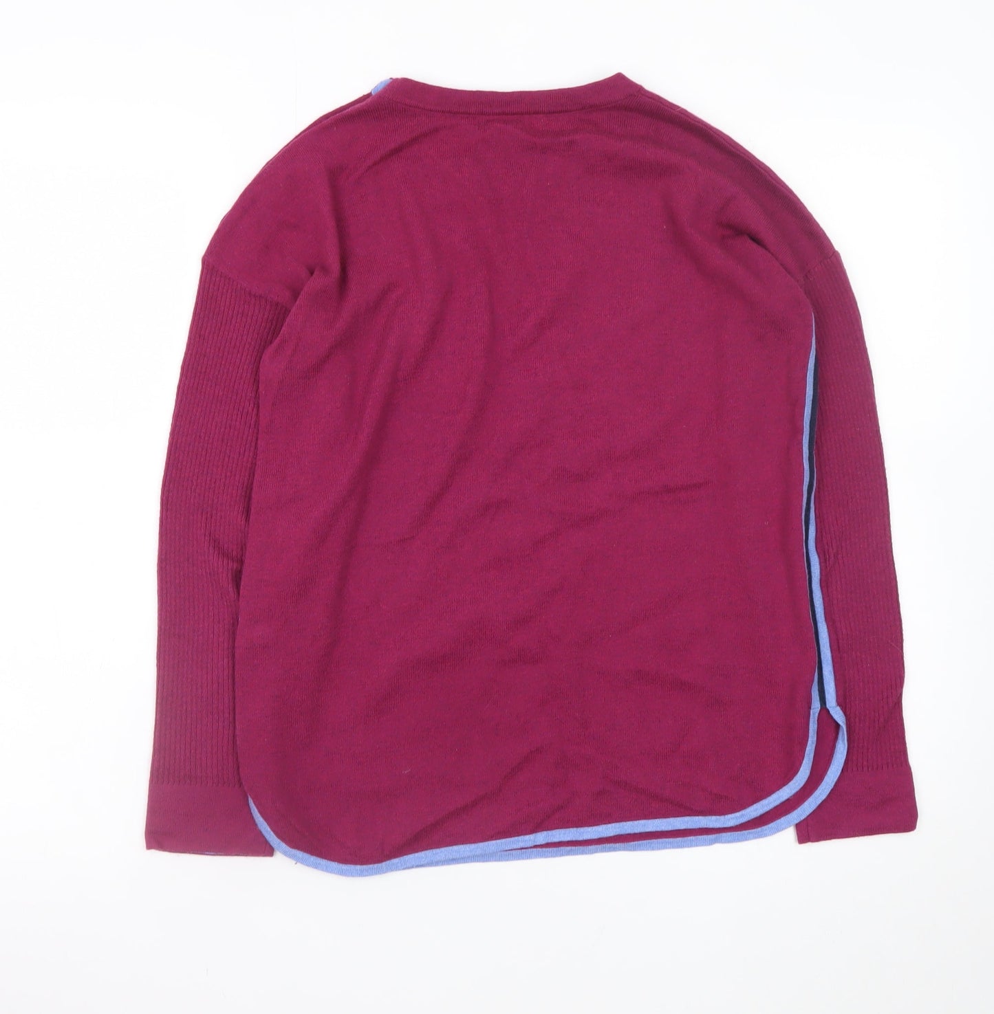 White Stuff Women's Purple Crew Neck Button Jumper Size 8