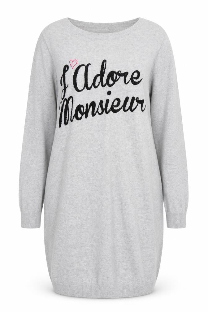 New Look Womens Grey Sweater Dress Size 12 Long Sleeve Knit