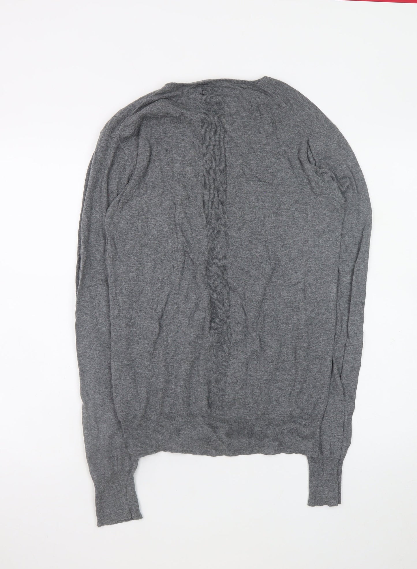 AllSaints Men's Grey Cotton Crew Neck Jumper Size M Slim Fit