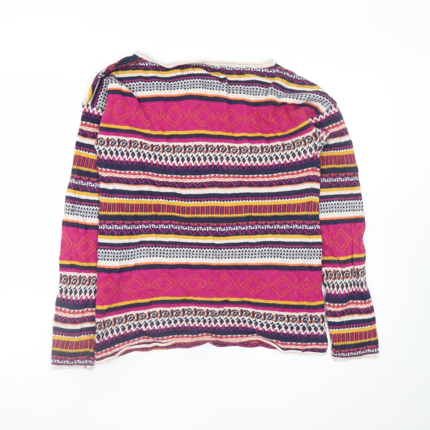 H&M L.O.G.G. Women’s Multicoloured Bohemian Striped Jumper Size S