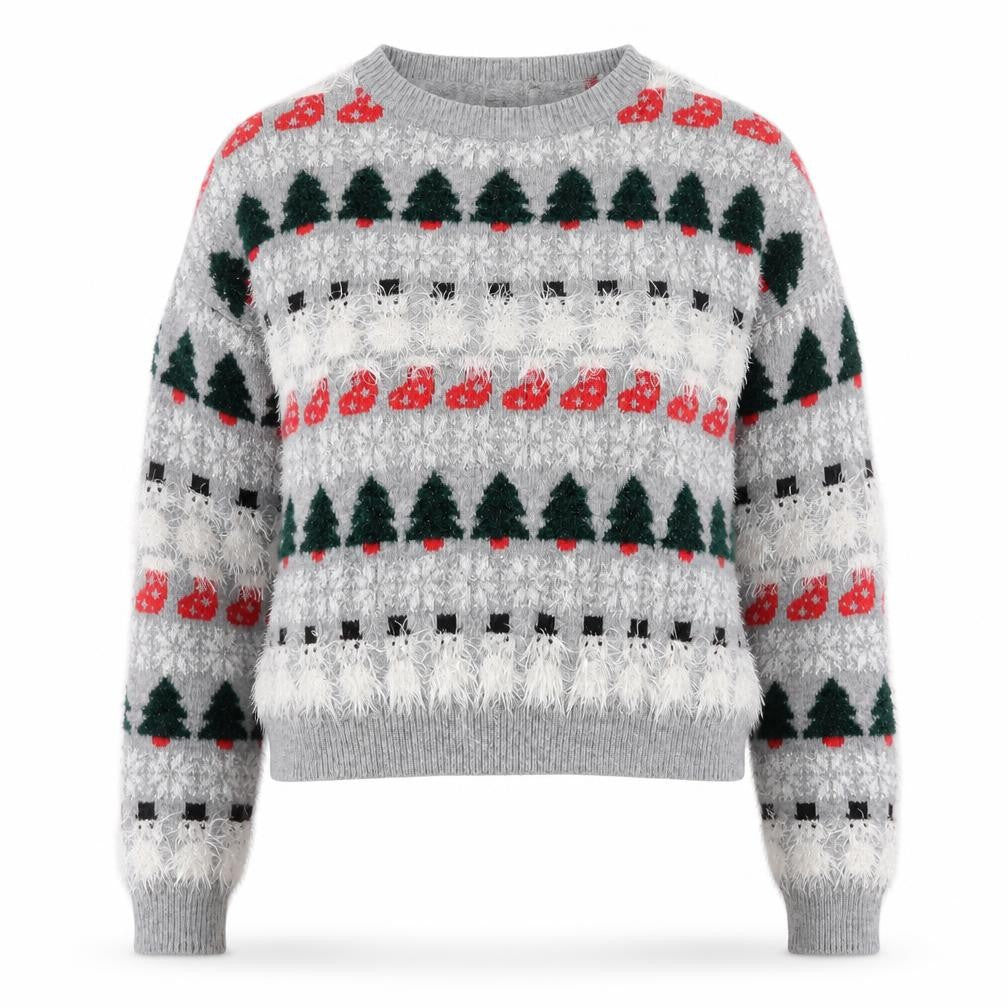 Next Womens Grey Christmas Fair Isle Jumper Size 10