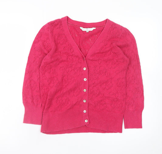 Rocha John Rocha Women's Pink Floral Knit Cardigan Size 10