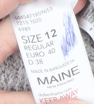 Maine New England Women's Grey Cable-Knit Open Cardigan Size 12