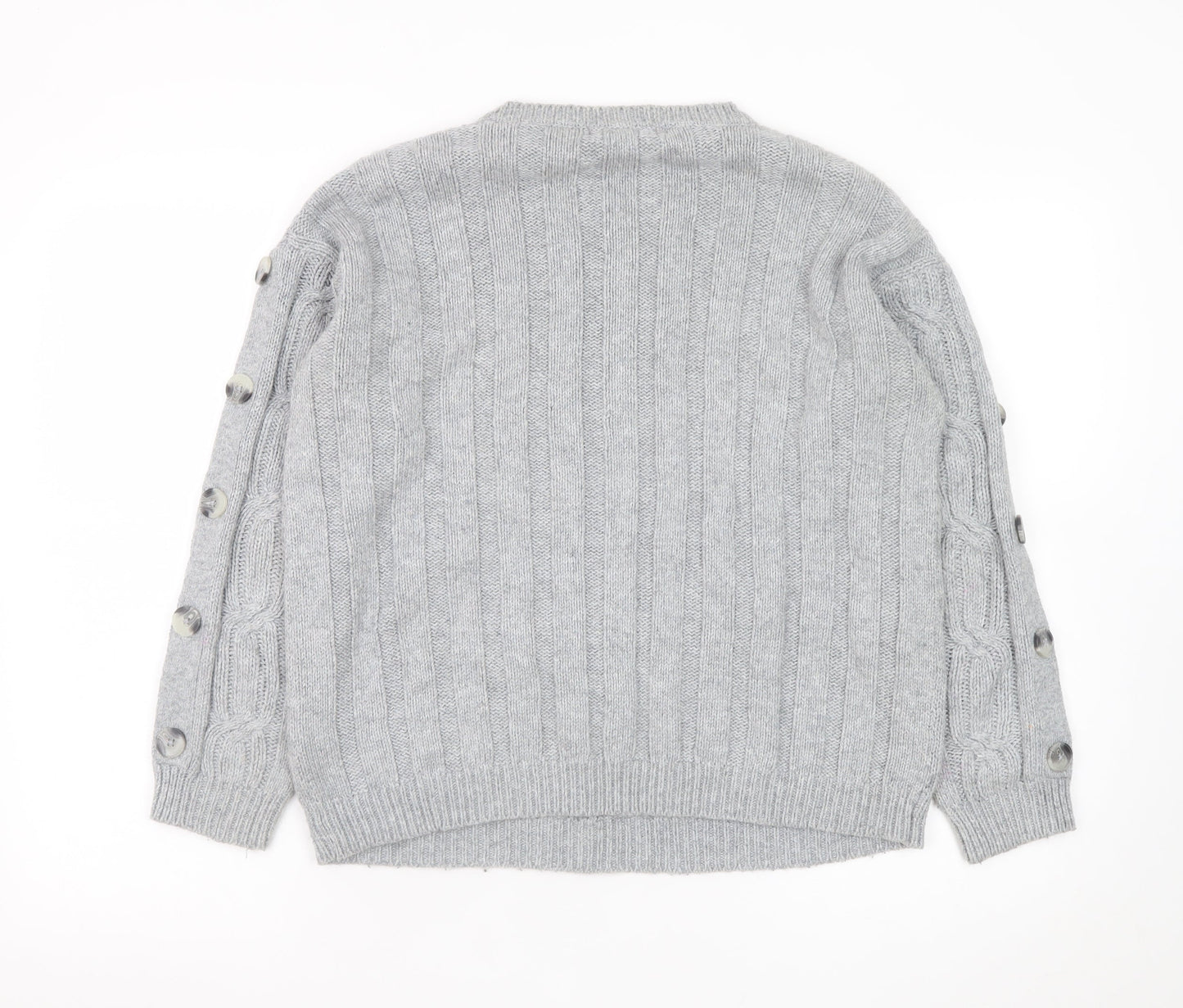 Marks and Spencer Women’s Grey Cable-Knit Pullover Jumper Size 12