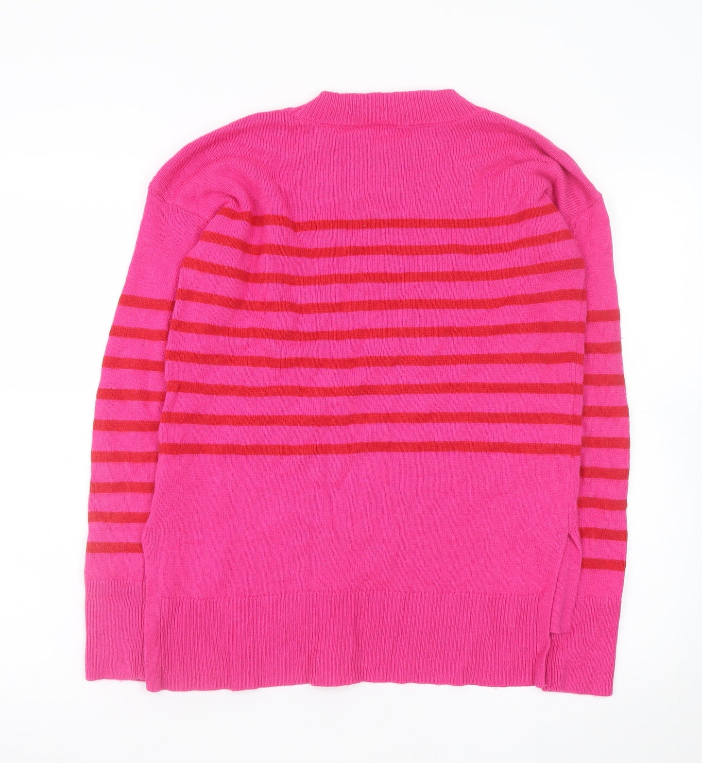 GAP Womens Pink Striped Crew Neck Long Sleeve Wool Blend Jumper XS