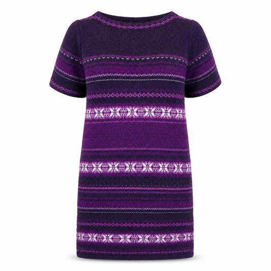 Marks & Spencer Women Purple Fair Isle Jumper Dress Size 16