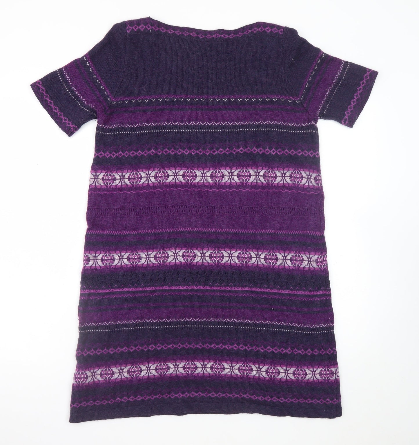 Marks and Spencer Women Purple Fair Isle Jumper Dress Size 16