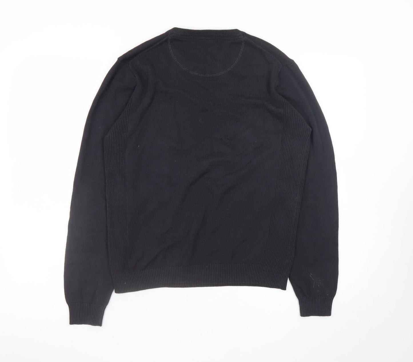 Pierre Cardin Men's Black Cotton V-Neck Jumper Size S