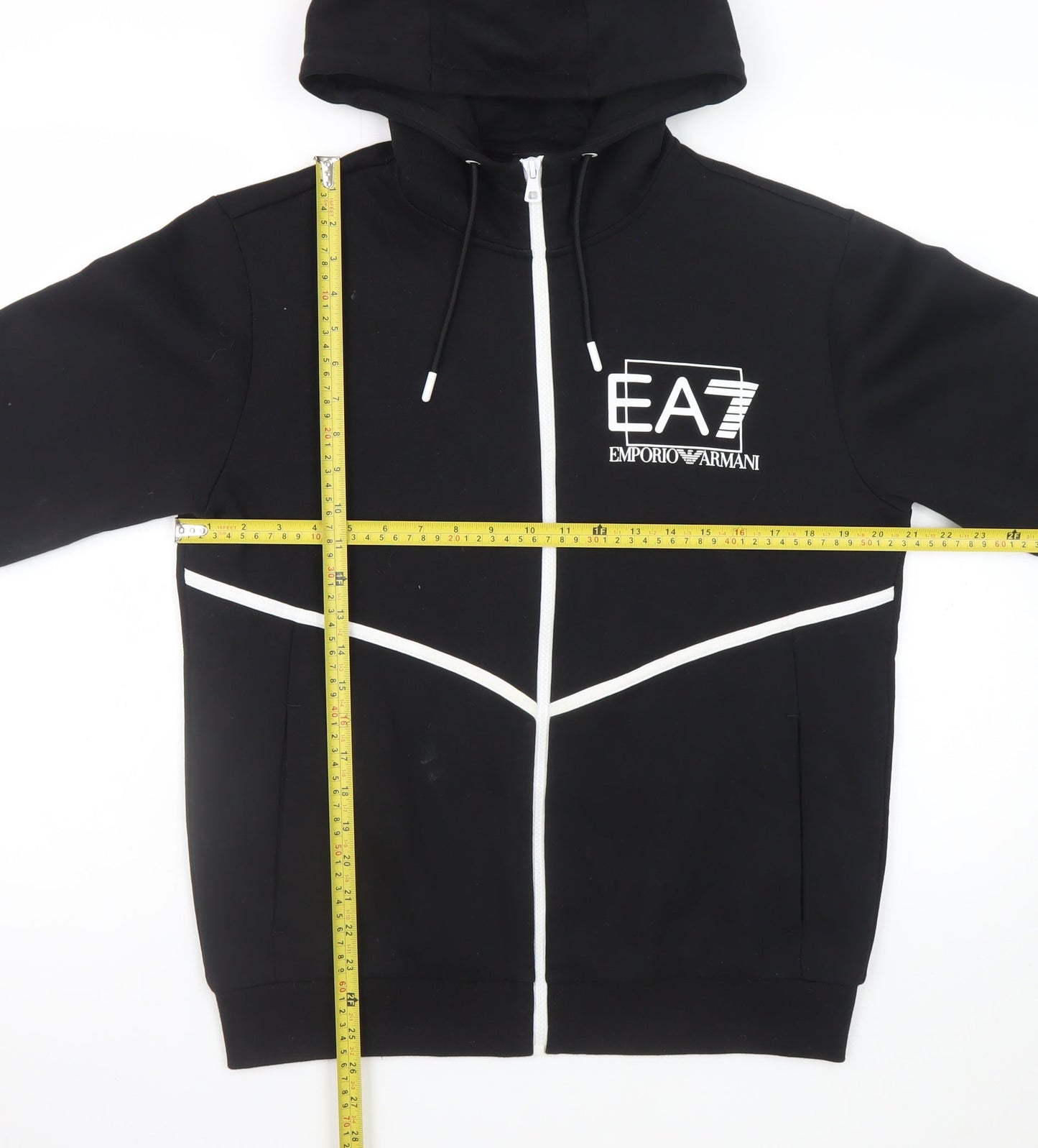 Emporio Armani EA7 Men's Black Full Zip Hoodie Size M Designer Sweatshirt