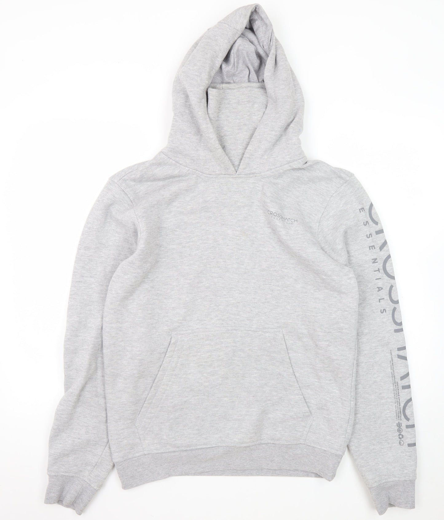 Crosshatch Men's Grey Pullover Hoodie Size S Regular Fit